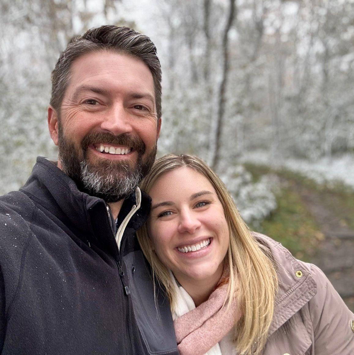 Our first photo together and first hike.