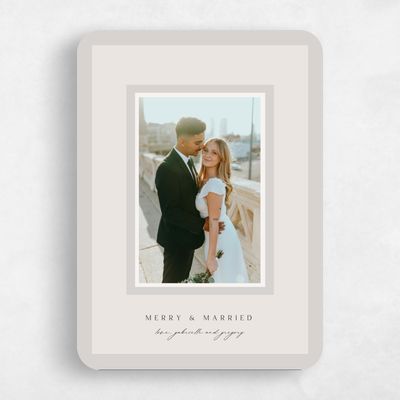 Beige Rounded Holiday Card - Evermore