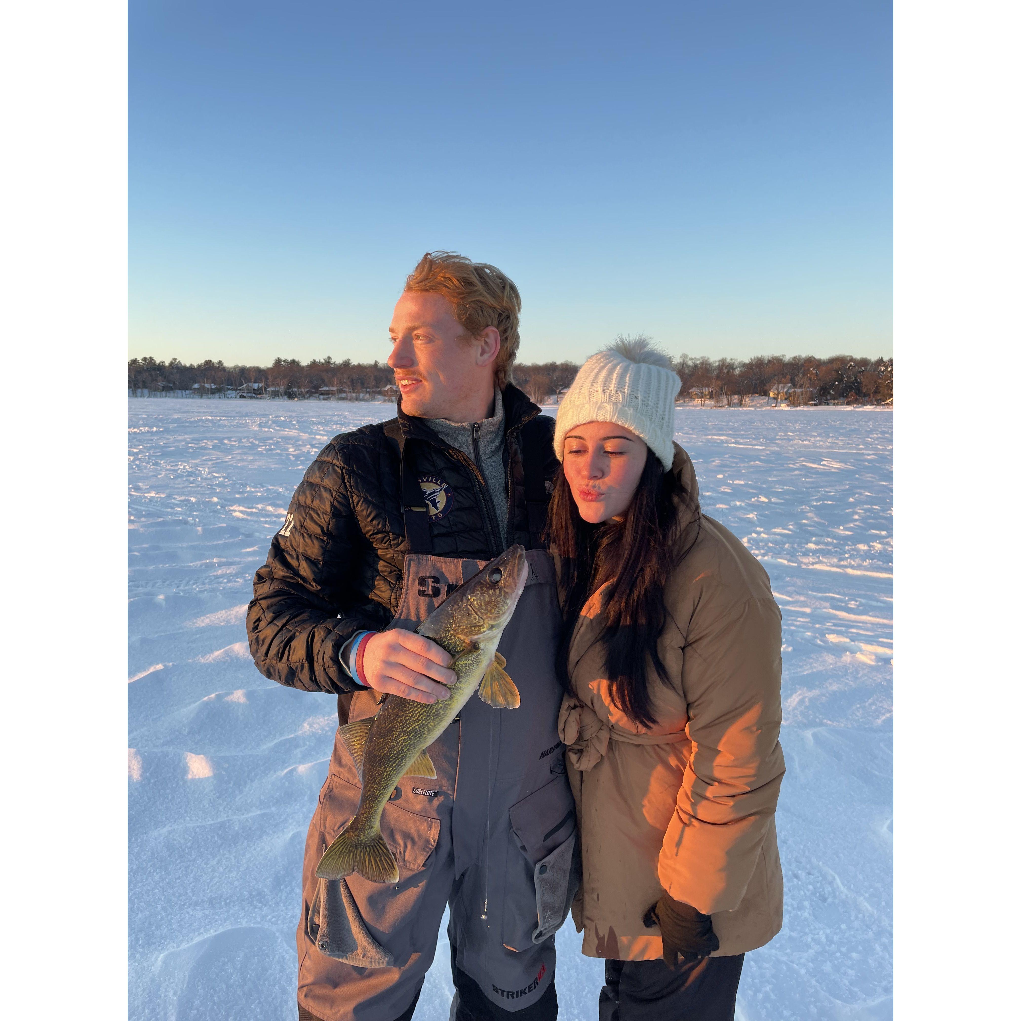 Ice fishing in Minnesota