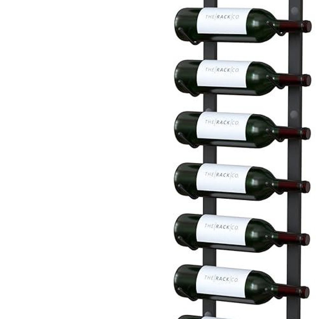 Y-Furniture The Rack Co. Wall Series - Wall Mounted Wine Rack, Wine Storage (Satin Black Finish) (Steel, 12 Bottles)