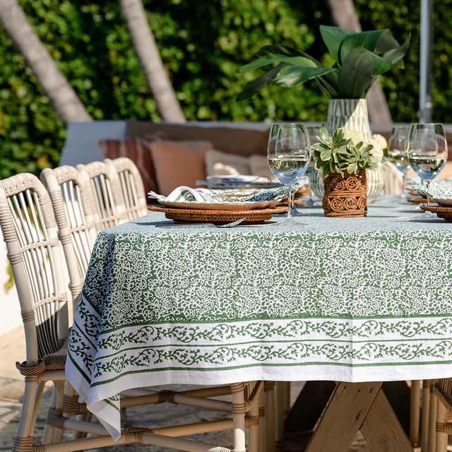 Tapestry Green Tablecloth