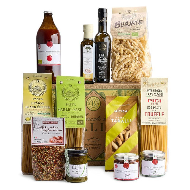 Bellina Italy's Finest Artisanal Italian Food Gift Basket - All Natural Gourmet Pasta Gift Basket. Ideal for Holiday, Sympathy, Congratulations, Anniversary or Celebration. Taste of Italy.
