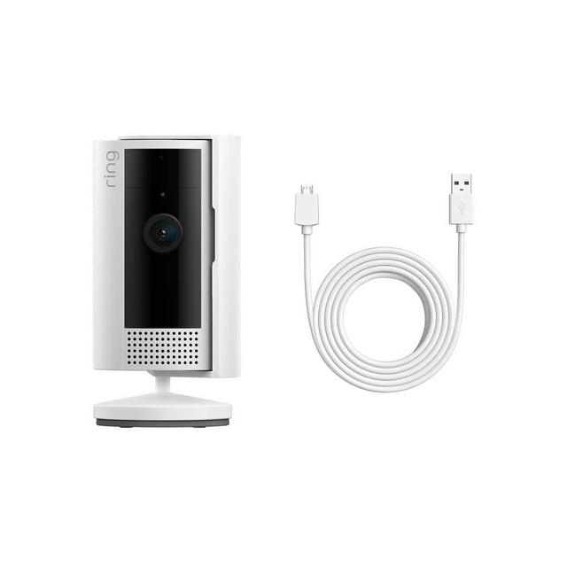 All-new Ring Indoor Cam (2nd Gen), White with 10 ft. USB-A to Micro USB Power Cable