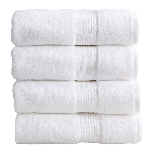 100% Cotton Solid Color Quick Dry Bath Towel Set , White) - Great Bay Home