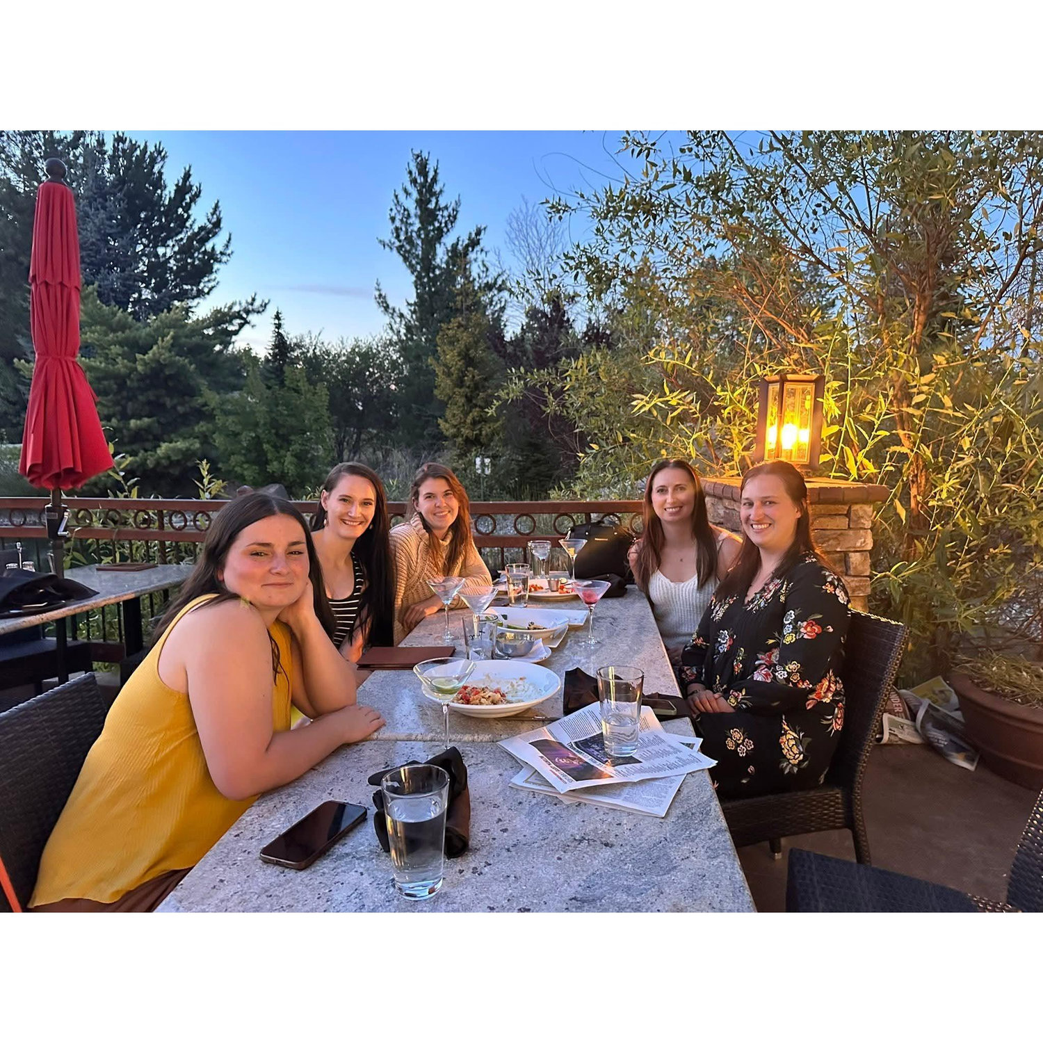 Dinner after the first wedding dress appointment