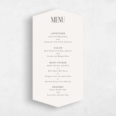 Beige Diamond Wedding Menu - Ferrara