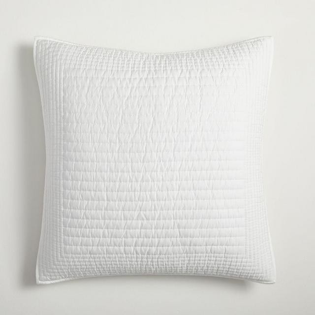 Silky TENCEL Pick Stitch Quilt, Euro Sham, White