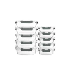 [10-Pack] Glass Meal Prep Containers with Lids, MCIRCO Food Storage Containers with Snap Locking Lids, Airtight Lunch Containers, Microwave, Oven, Freezer and Dishwasher