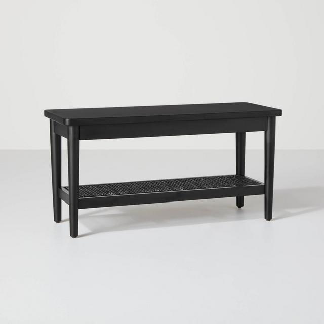 Wood & Cane Accent Bench Black - Hearth & Hand™ with Magnolia