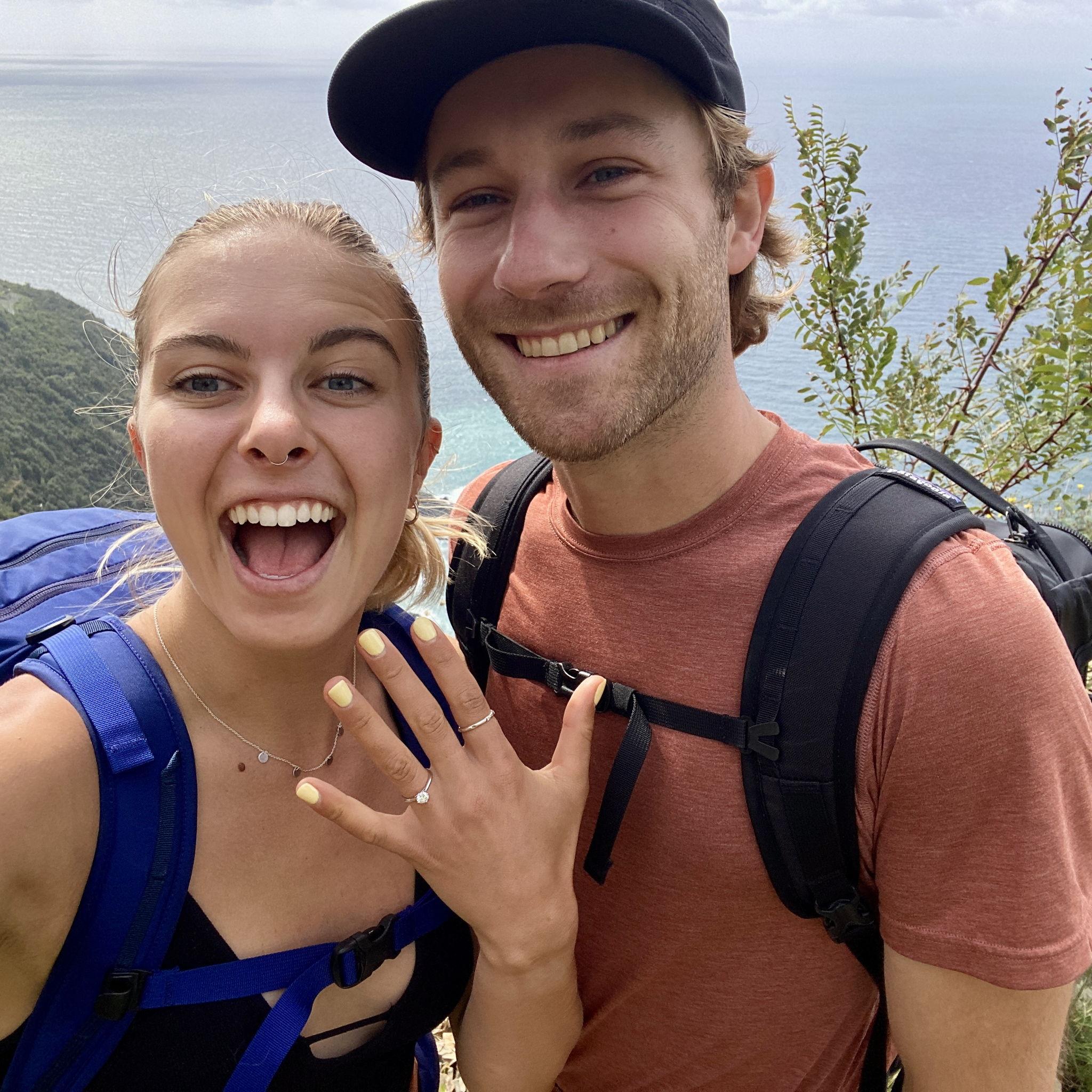 Immediately after getting engaged in Cinque Terre