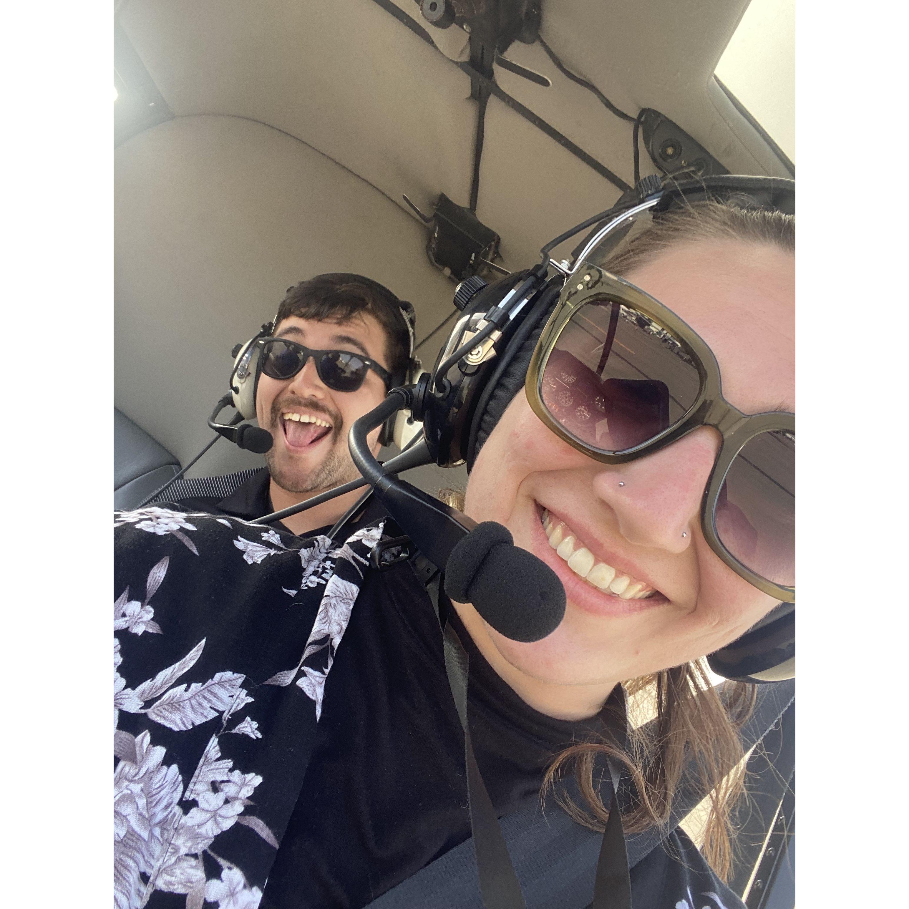 Helicopter tour around Honolulu, Hawaii, before Ricky proposed. 2023.