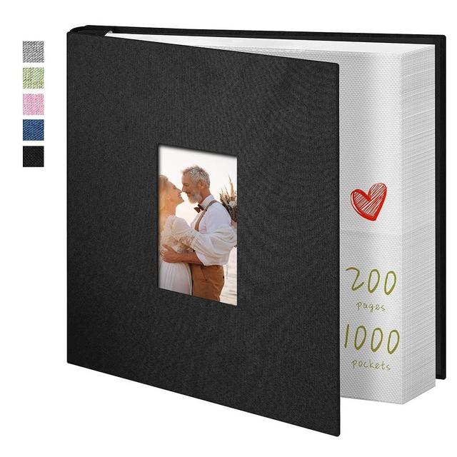 Yopih Photo Album 4x6 1000 Pockets Large Capacity Photo Albums with Linen Cover Picture Albums for Family, Wedding, Baby, Photo Book Holds Vertical Pictures Black