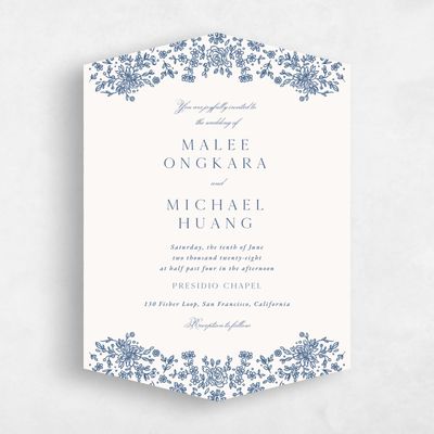 Beige Diamond Wedding Invitation - Justine Classic