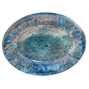 Certified International Radiance Teal  Oval Platter, 18" x 13.5"