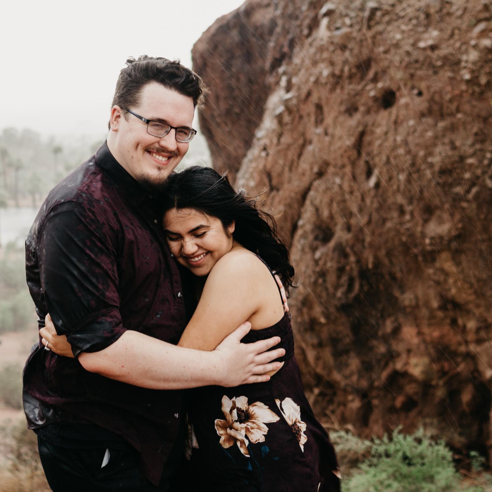 We got caught in a storm while taking our pictures!