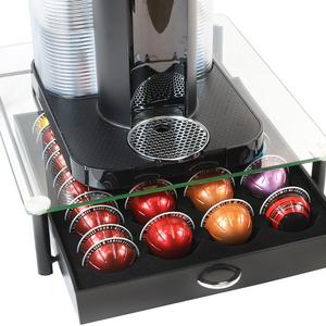 DecoBros Crystal Tempered Glass Nespresso Vertuoline Storage Drawer Holder for Capsules