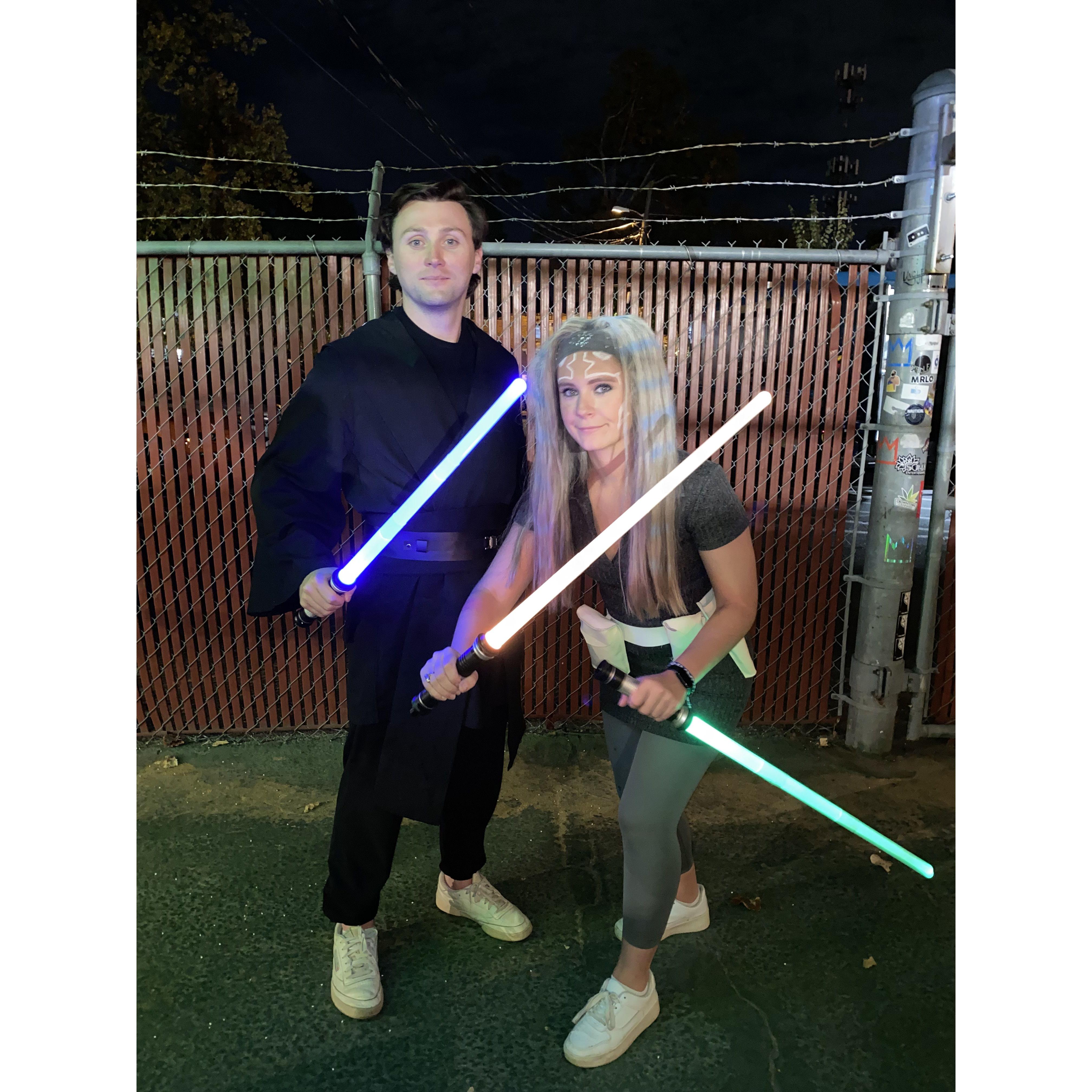 Halloween 2023. I surprised Nicky by dressing as his favorite Star Wars character Ahsoka Tano.