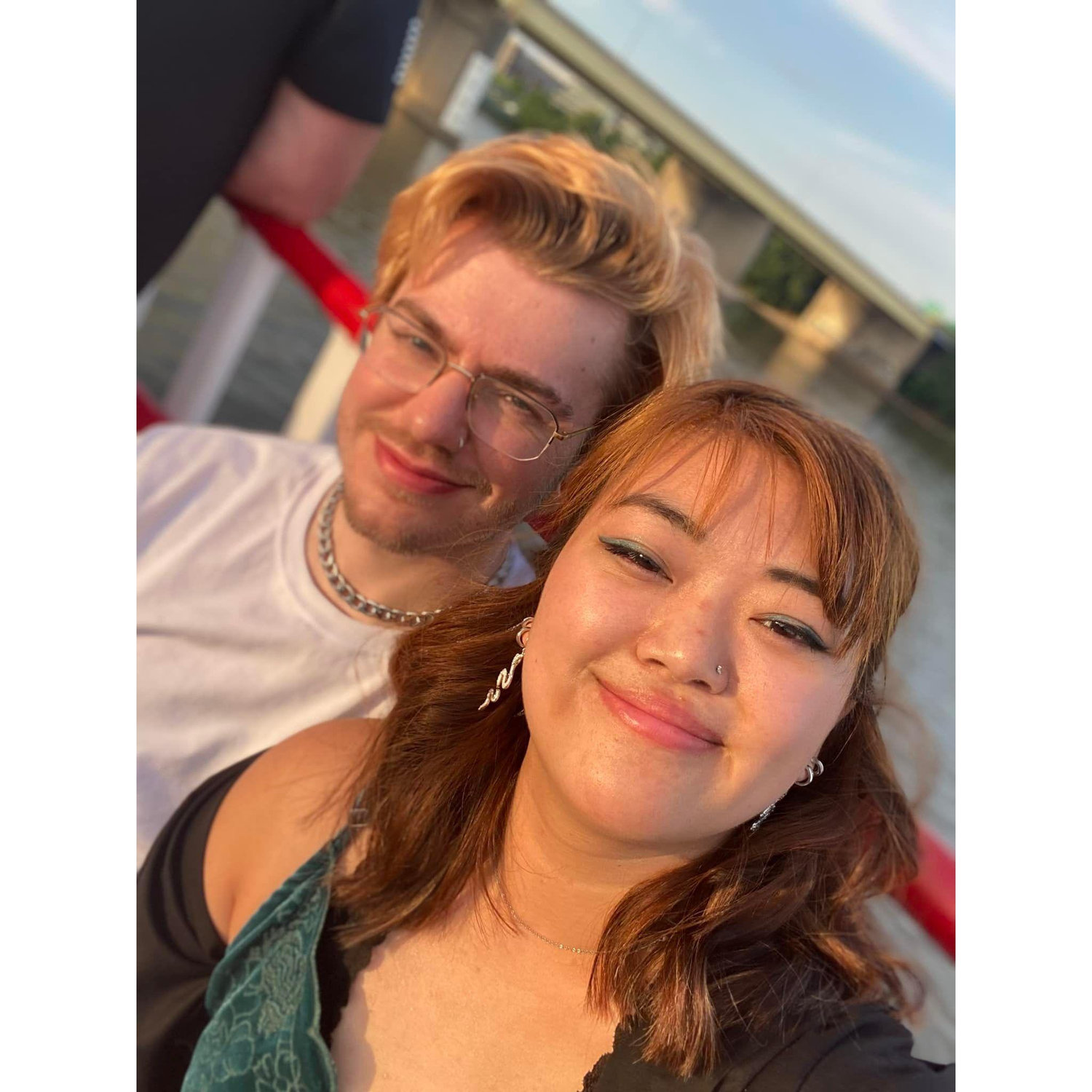 BB Riverboat Cruise in Newport, Ky! On this sunset cruise we waited on a meat tray for over an hour and got tipsy off our first set of drinks.