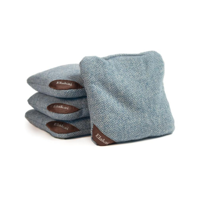 Herringbone Cornhole Bags, Sky Blue