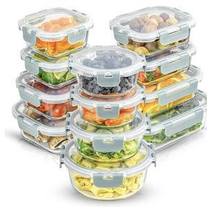 JoyJolt 24pc Glass Storage Containers - Powder Blue