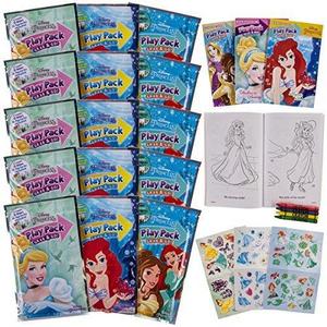 Set Of 15 Princess Play Packs Fun Party Favors Coloring Book Crayons Stickers - CL Peds
