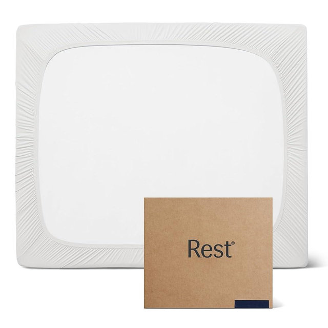 REST® Evercool®+ Fitted Sheet, Queen Size, Arctic White, 15" Deep (up to 18’’), Breathable Bedding for Hot Sleeper and Night Sweats, Bed Sheet with Ionic+ Self-Cleaning Silver Yarn for Sensitive Skin