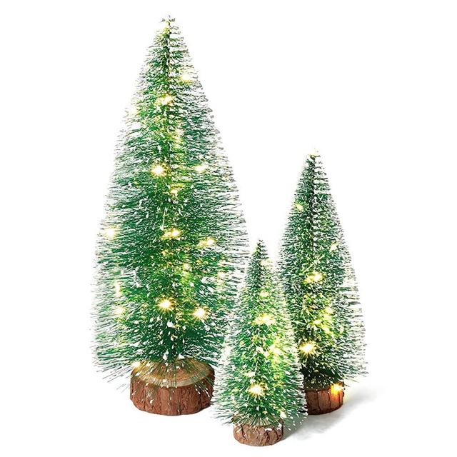 Small Christmas Tree with Lights, Mini Christmas Tree Table Top Decorations, Desktop Miniature Pine Tree Xmas Holiday Decor