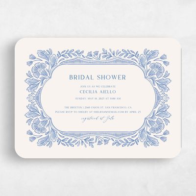 Blue Rounded Wedding Wedding Shower Invitation - Caleania Landscape