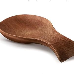 Acacia Wood Spoon Rest for Stove Top Bamboo Holder for Spatula Wood Rest for Kitchen, Counter Spoon Holder for Countertop, Tong, Modern and Rustic for Farmhouse as a Dining Table Decor(Brown)