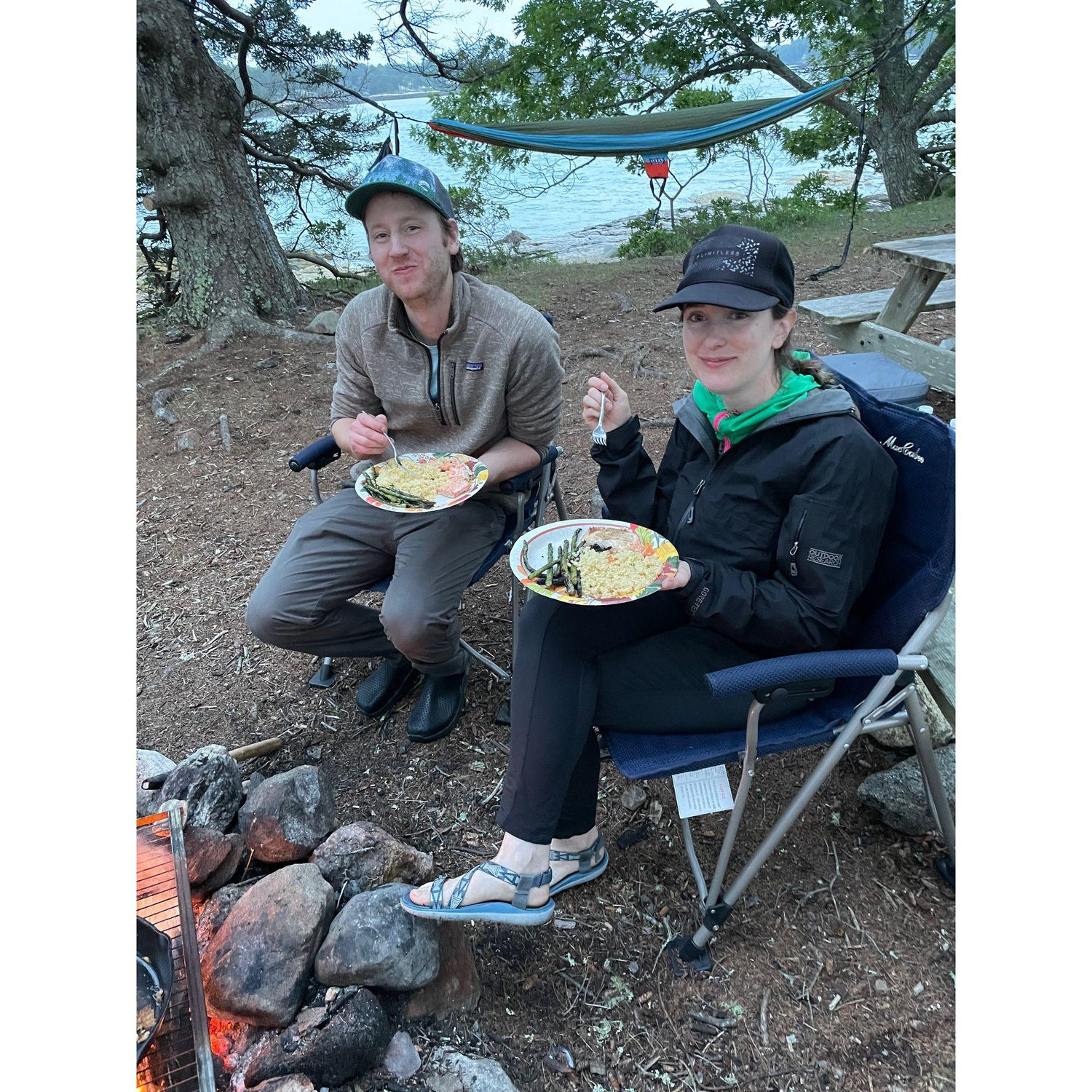 Camping on secluded Maine islands during our month stay in Wiscasset