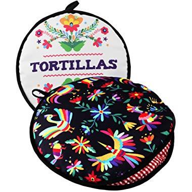 TWO SIDED! Tortilla Warmer, Size 11” Insulated and Microwaveable, Fabric Pouch Keeps Them Warm for up to One Hour! Perfect Holder for Corn & Flour For All Occasions! By ENdeas