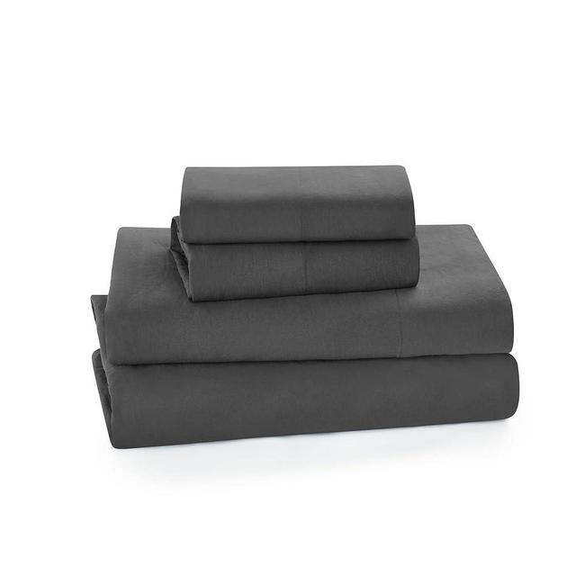 UGG Devon Luxury Sheet Set - Ultra-Soft Prewashed Comfort, 3 or 4-Piece Bedding Set with Flat Sheet, Fitted Sheet, and Pillowcases - Cozy and Breathable for Ultimate Relaxation (Charcoal, Queen)