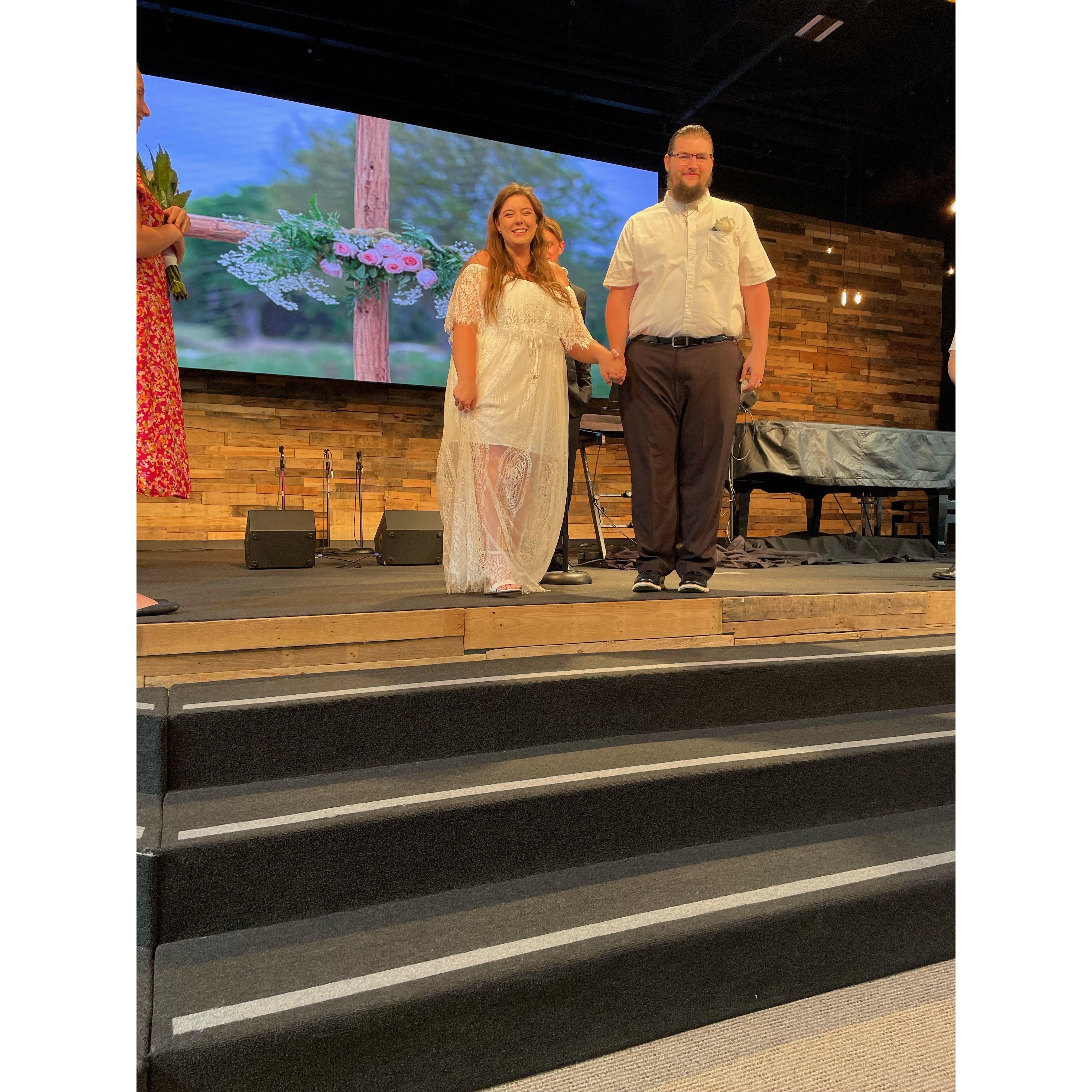Just after being pronounced husband and wife, Tacie's mom snapped this photo.