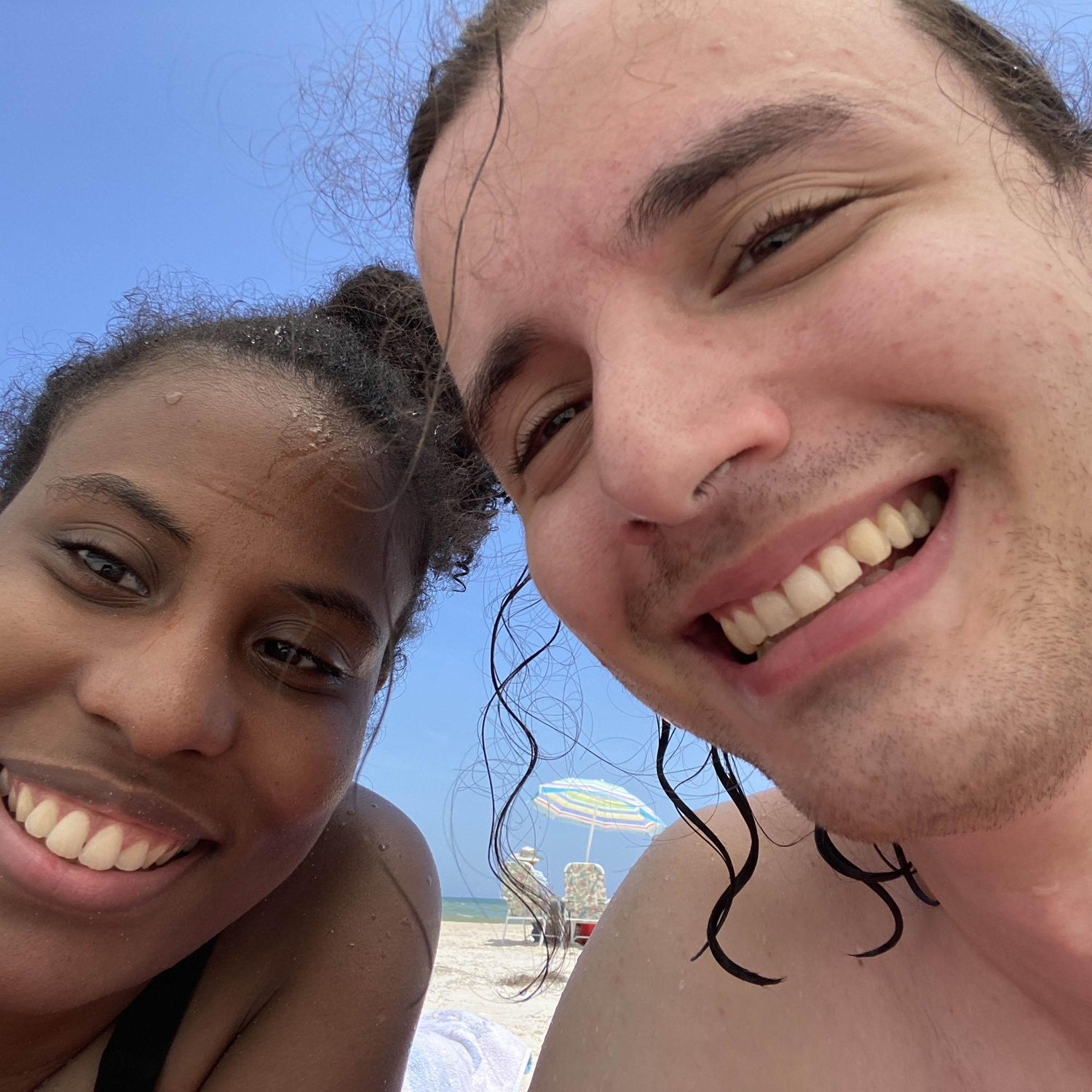We went to the beach together :)