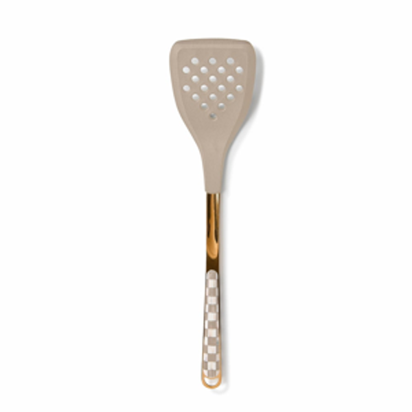 Mackenzie Childs Mocha Check Spotted Spatula