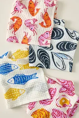 Fresh Catch Dishcloths, Set of 4