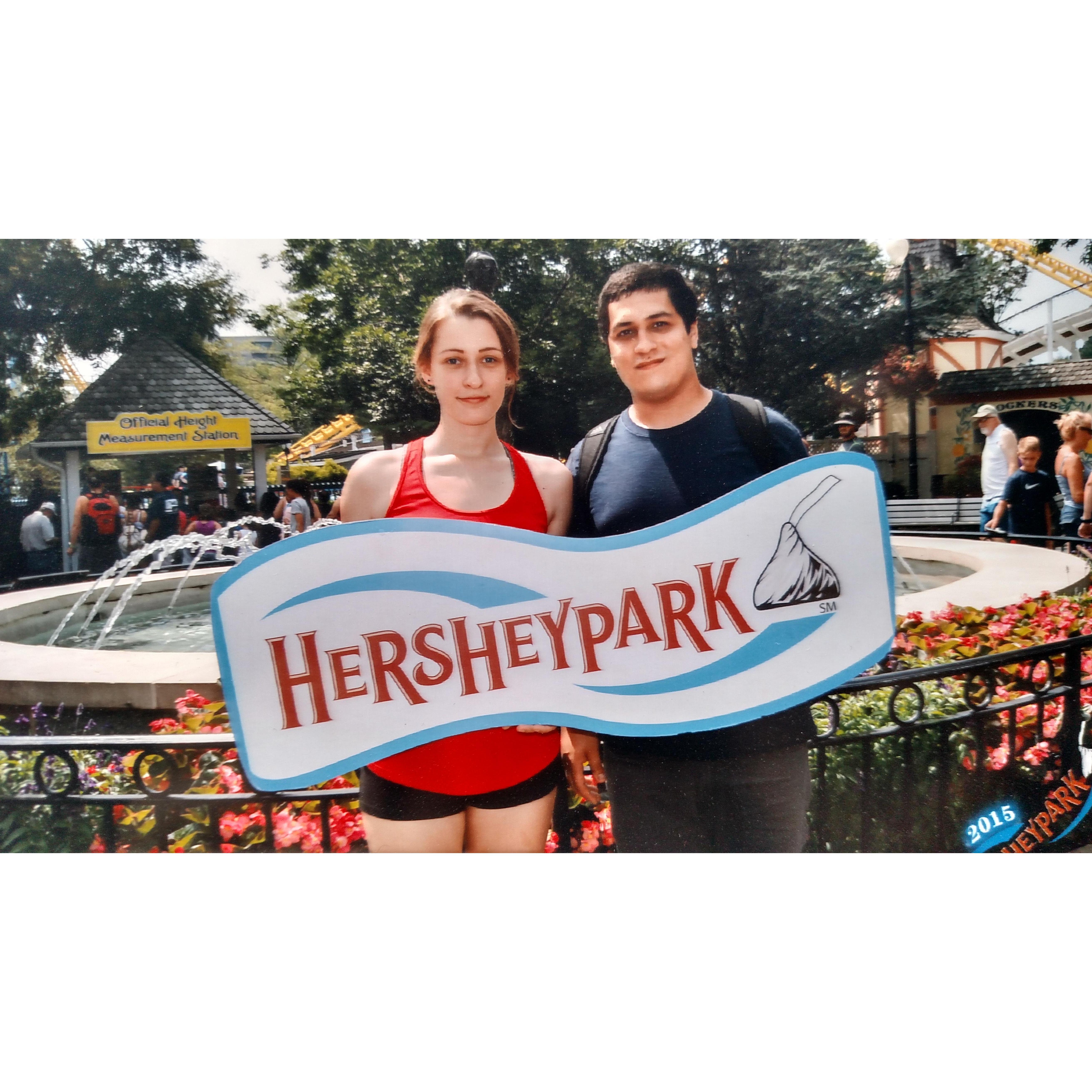 Our first trip on the motorcycles, Hershey Park summer 2015. We both swore never to take our bikes on that long of a trip ever again, it was EXHAUSTING.
