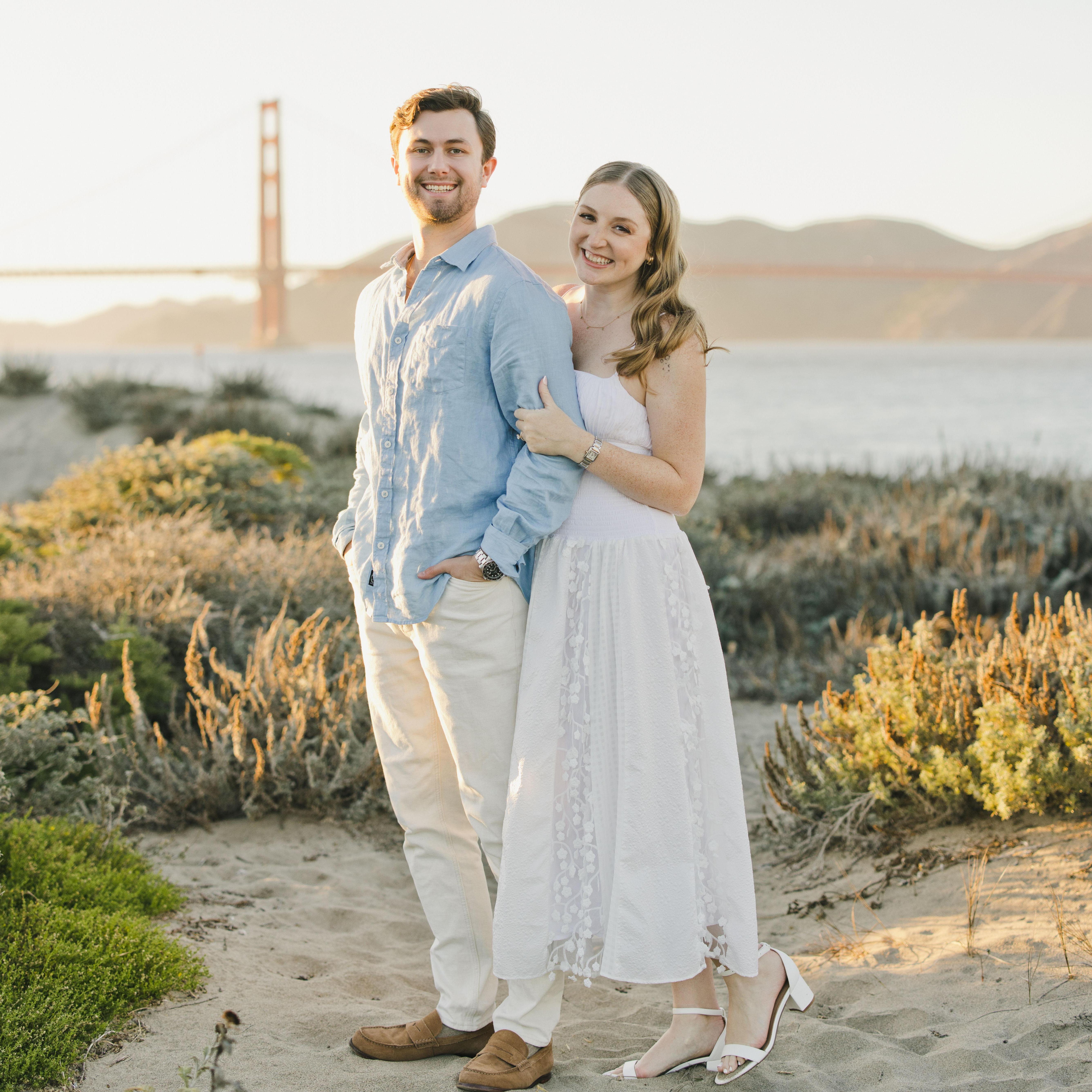 A photo from our engagement shoot at Crissy Field Beach