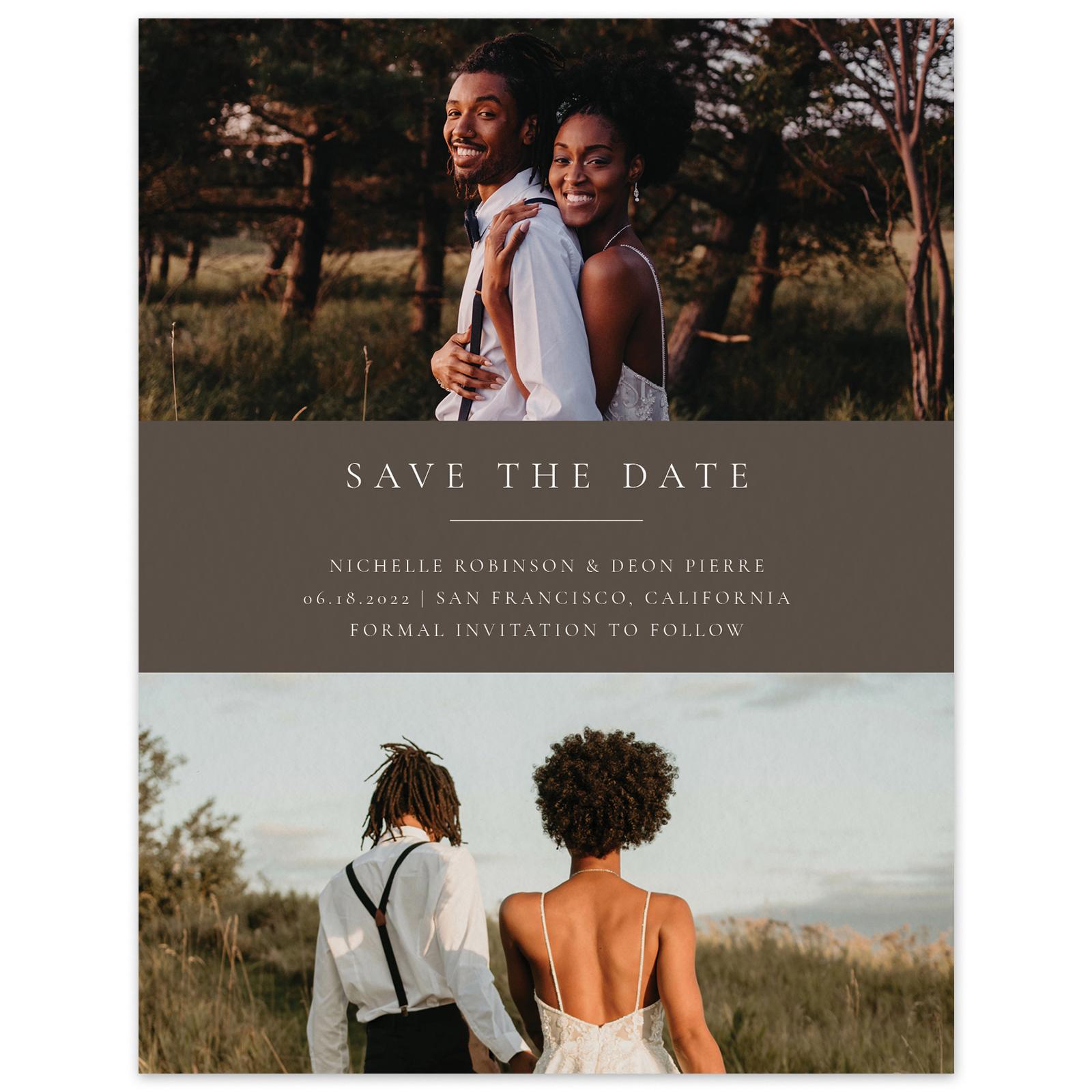 Black Save the Date Card Templates - Zola