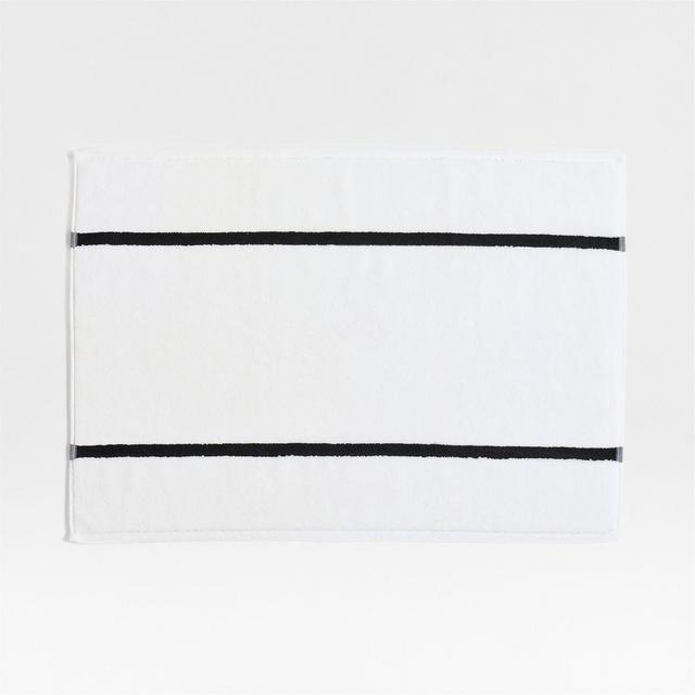 Tuxedo Stripe Organic Cotton Ink Black Bath Mat