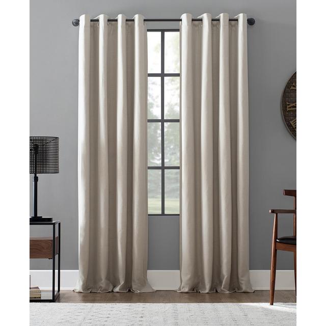 Archaeo Linen Blend 52" x 95" Blackout Grommet Top Curtain