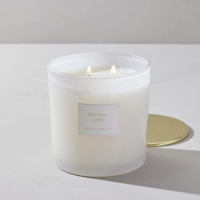 Rattan & Linen Scented Candle, Large, 22 oz