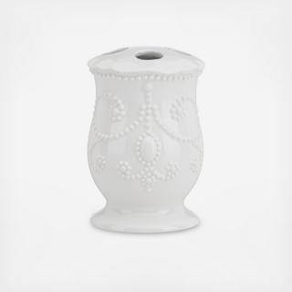 French Perle White Toothbrush Holder