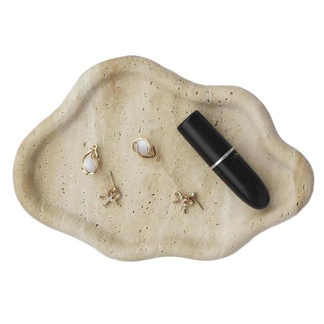 Real Travertine Jewelry Dish Cloud Shape, Trinket Dish, Ring Dish Key Tray Asethetic Home Décor, Gift for Women