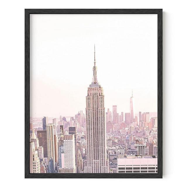 HAUS AND HUES New York City Poster Empire State Empire State Building Wall Art New York Wall Art New York Print Art New York City Wall Art NY Print BLACK FRAMED 16x20 (Empire State Skyline)