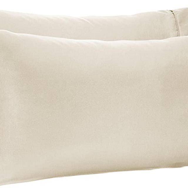 Amazon Basics Light-Weight Microfiber Pillowcases - 2-Pack, King, Beige