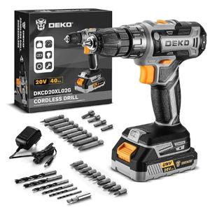 Power Drill Cordless: DEKOPRO Cordless Drill 20V Electric Power Drills Set Tool Drills Cord-less Set with Battery and Charger
