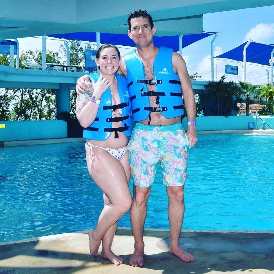 Swimming with dolphins in Cancun, MX