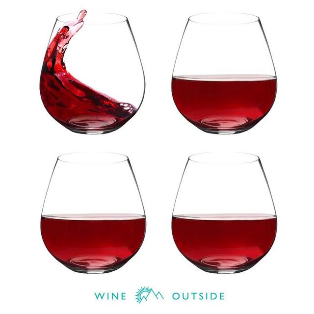 Wine Outside Unbreakable Wine Glasses | Set of 4 | Elegant Plastic Stemless Wine Glass | Tritan | Reusable | Outdoors Camping, Beach Picnic ● Indestructible