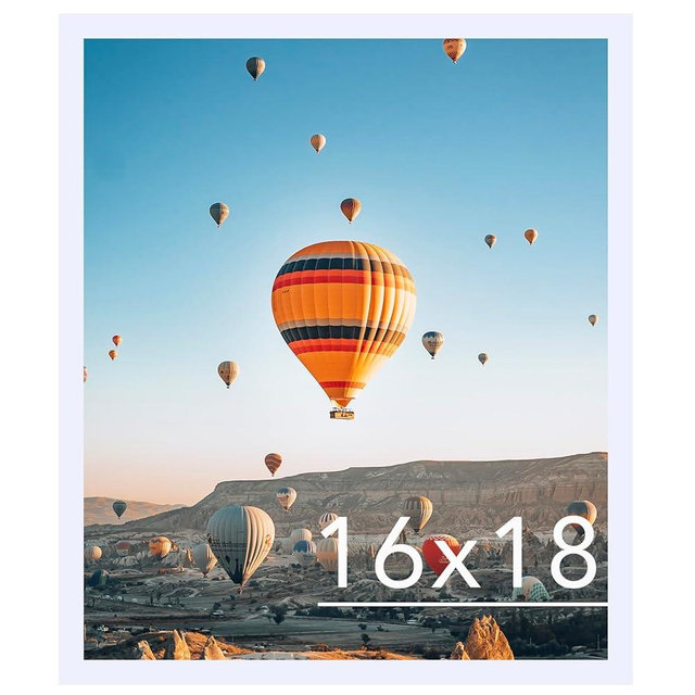 JCJMY 16x18 Picture Frame - White, Horizontal & Vertical Formats for Wall Hanging, 16 x 18 Gallery Frame for Photos & Posters